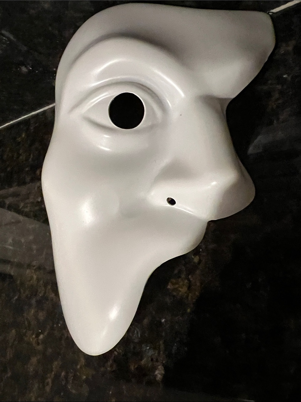 Phantom of the Opera | White Plastic Adult Face Mask Costume Theater 🎭 Halloween
